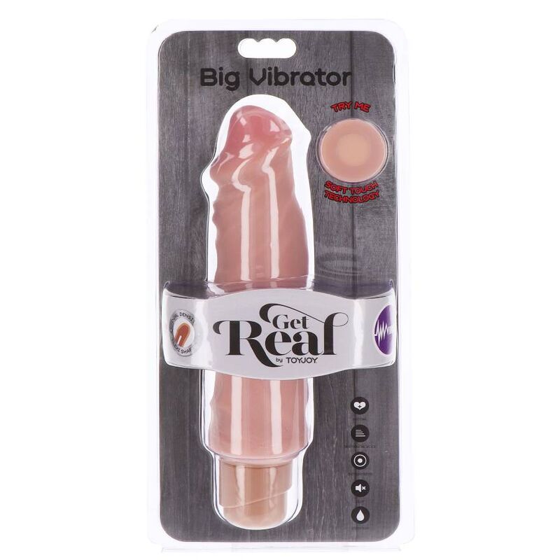 GET REAL - DUAL DENSITY BIG VIBRATOR 20,5 CM SKIN Produktansicht und Details