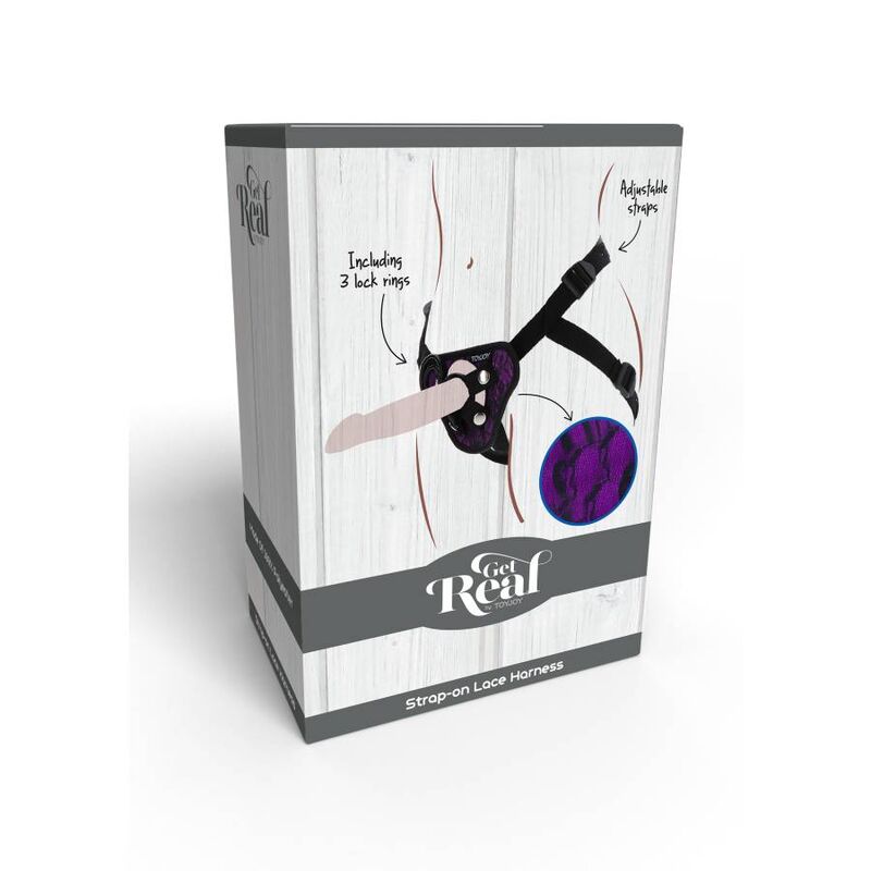GET REAL - STRAP-ON-SPITZENGESCHIRR LILA – Strap-On Dildo Bild 18