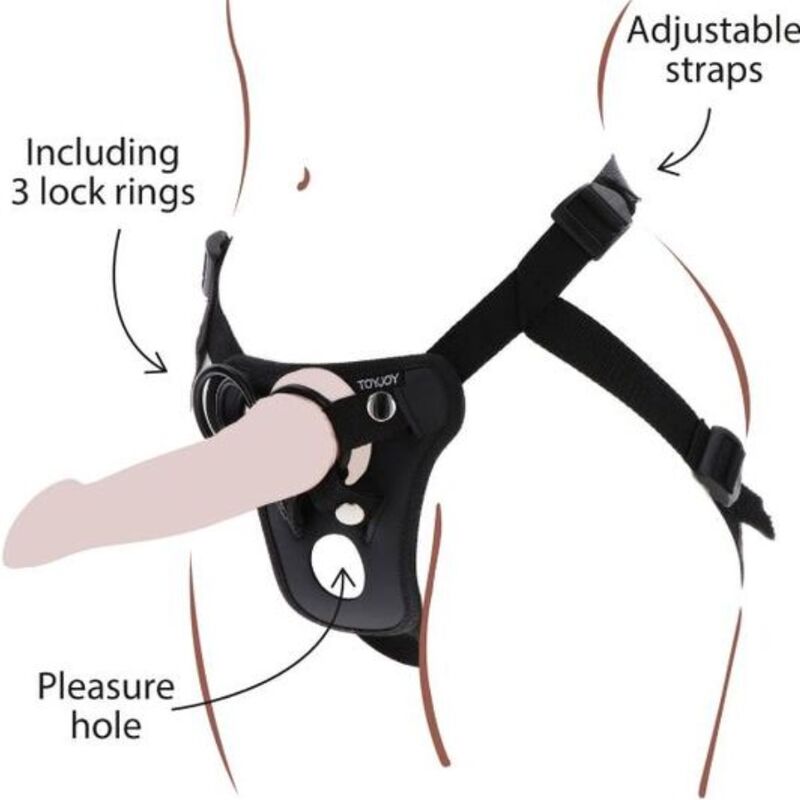 GET REAL - STRAP-ON-VERGNÜGUNGSGESCHIRR SCHWARZ – Strap-On Dildo Bild 2