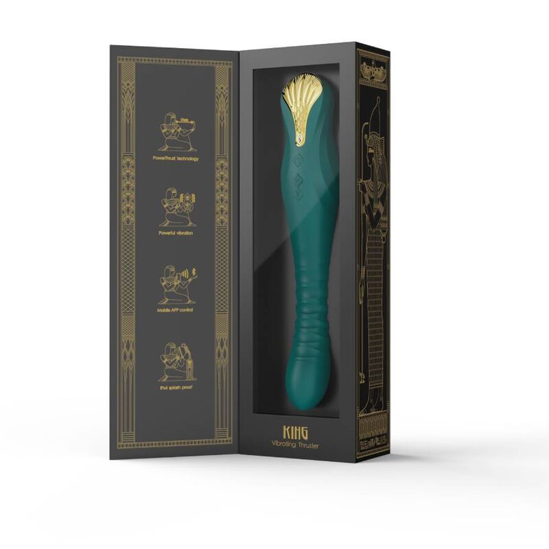 ZALO™ King Thruster Grün – Stoß- und Vibrations-Sexmaschine für intensives Vergnügen – Vibrator Bild 20