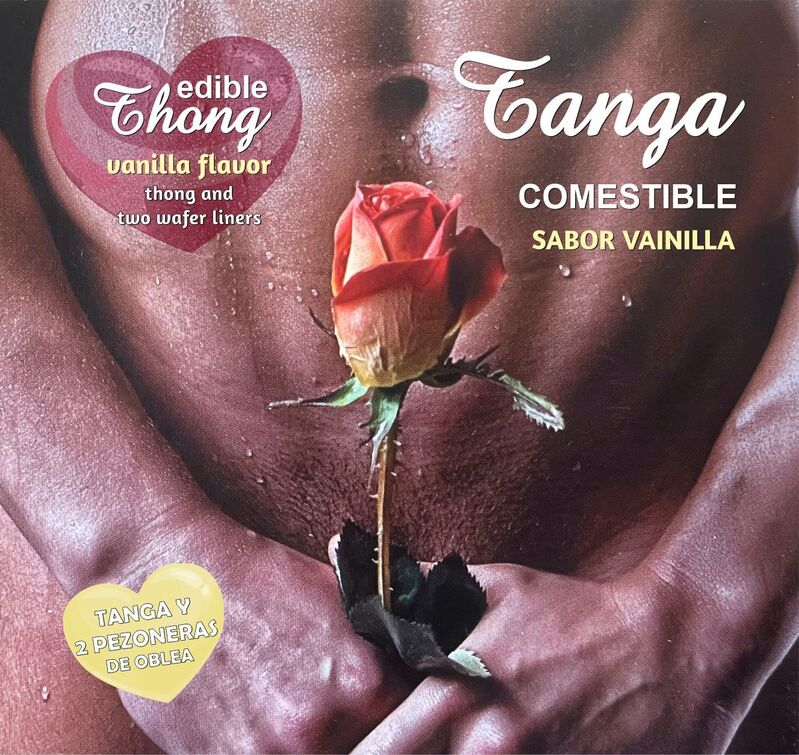 HOTFLOWERS - HERREN-TANGA + 2 VANILLE-WAFER-NIPPEL /es/pt/en/fr/it/ Detailansicht bei Secret Pulse