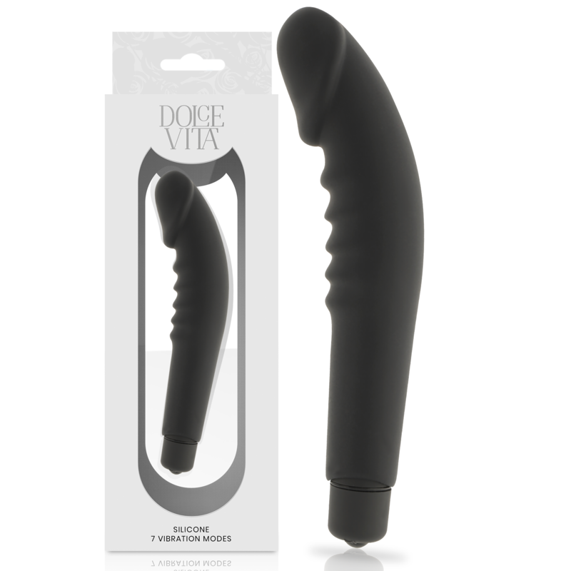 DOLCE VITA - REALISTIC PLEASURE SCHWARZES SILIKON – Erotik-Zubehör Bild 1