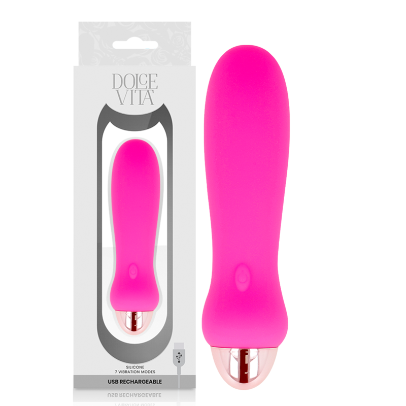 DOLCE VITA - AUFLADBARER VIBRATOR FÜNF ROSA 7 GESCHWINDIGKEITEN Vibrator diskret online kaufen