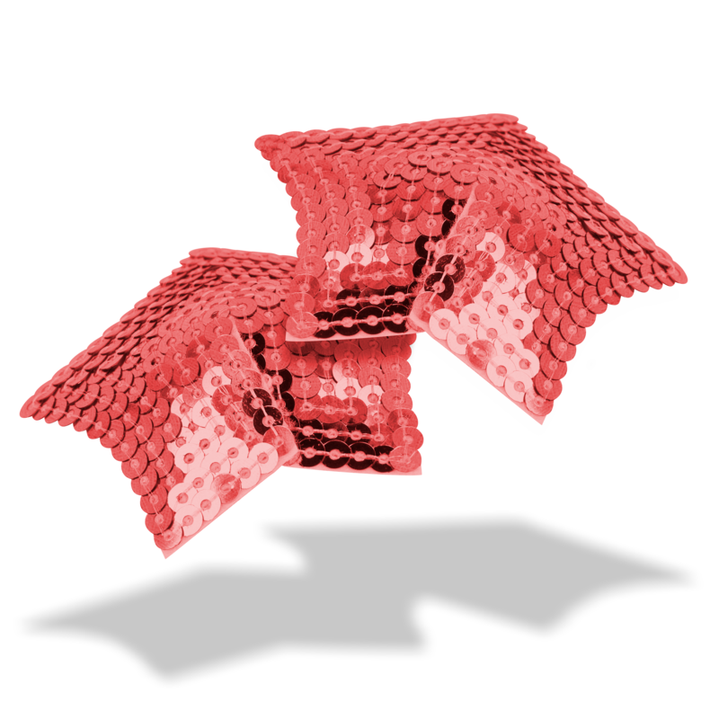 Ohmama Fetisch Stern Nippelabdeckungen Rot – Pailletten & Wiederverwendbar