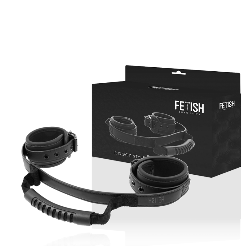 FETISH SUBMISSIVE - HANDSCHELLEN MIT NOPRENE-FUTTER UND GRIFF Produktansicht und Details