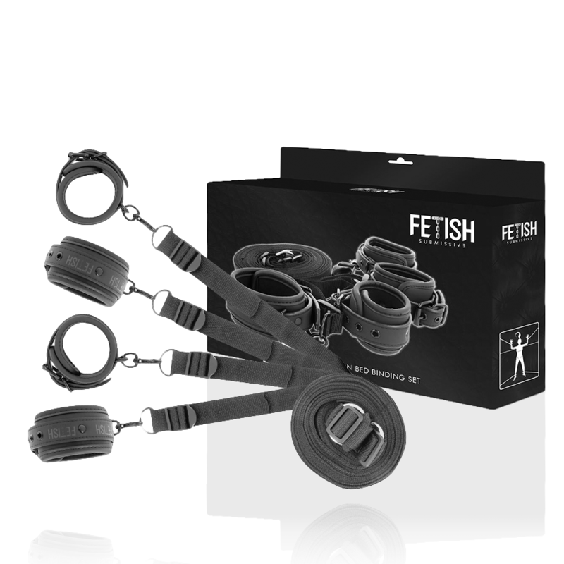FETISH SUBMISSIVE - SET AUS HANDSCHELLEN UND KRAWATTEN MIT NOPRENE-FUTTER Detailansicht bei Secret Pulse