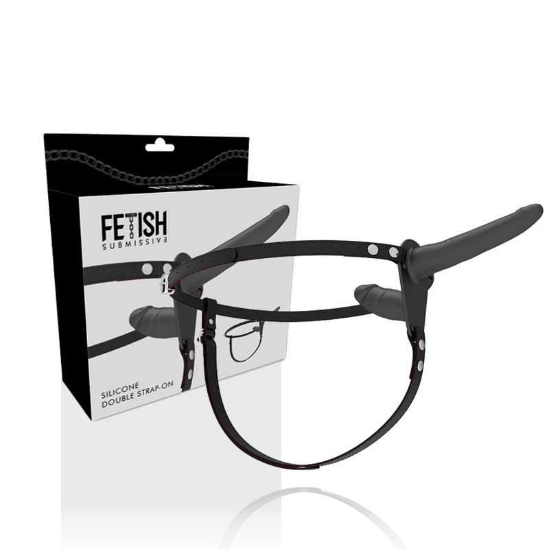 FETISCH DEVOT HARNESS - DOPPELTE PENETRATION SCHWARZ Produktansicht und Details