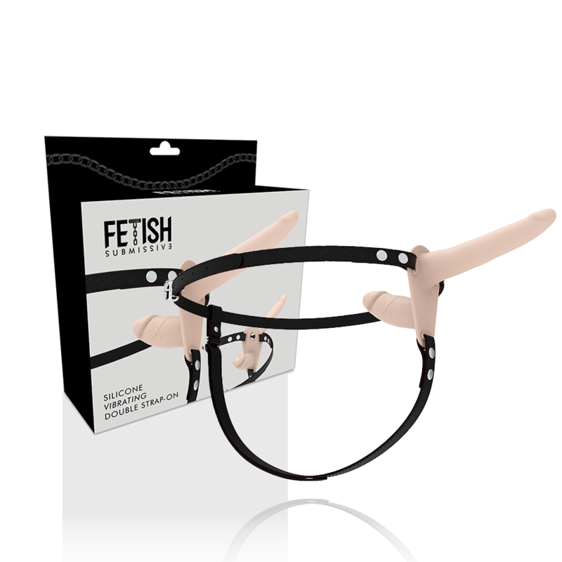 FETISH SUBMISSIVE HARNESS - DOPPELTE PENETRATION, FLEISCH-VIBRATOR für intensive Stimulation und Self-Love