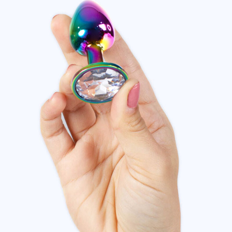 SECRETPLAY - BUTT PLUG AUS METALL REGENBOGEN, KLEINE GRÖSSE 7 CM hochwertiges Intimtoy
