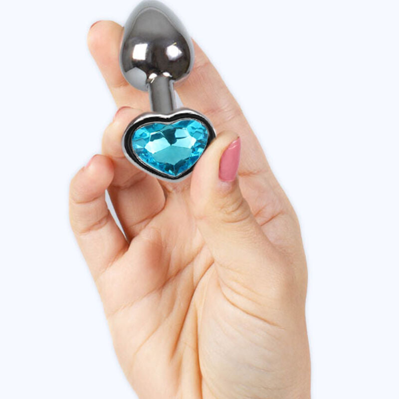 SECRETPLAY - BUTT PLUG AUS METALL, BLAUES HERZ, KLEINE GRÖSSE 7 CM hochwertiges Intimtoy