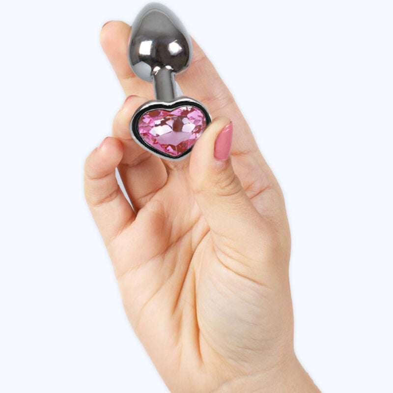 SECRETPLAY - BUTT PLUG AUS METALL FUCHSIA HERZ KLEINE GRÖSSE 7 CM hochwertiges Intimtoy