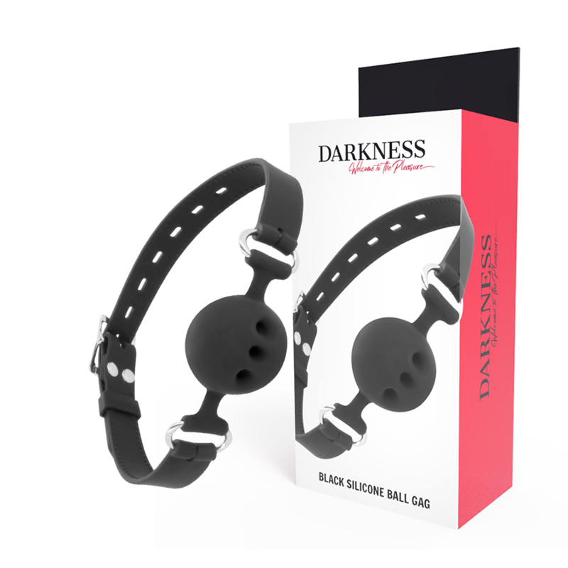 DARKNESS - SCHWARZER ATMUNGSAKTIVER SILIKON-KNEBEL Ballknebel diskret online kaufen
