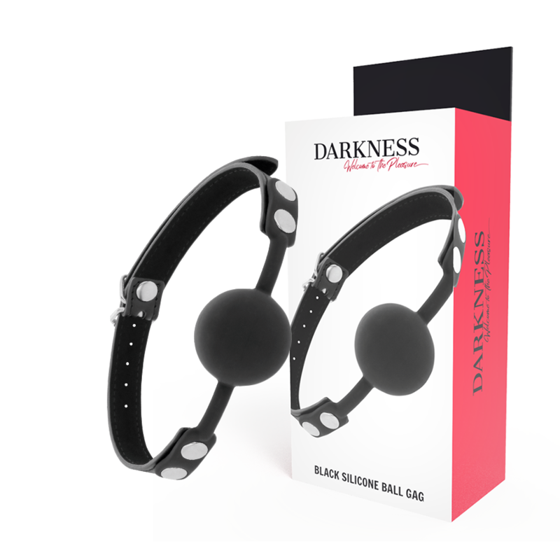 DARKNESS - KNEBEL AUS SCHWARZEM SILIKON Ballknebel diskret online kaufen