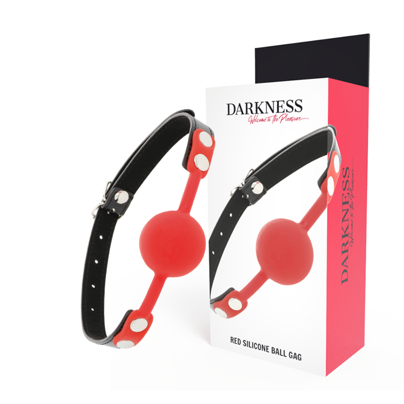 DARKNESS - KNEBEL AUS ROTEM SILIKON Ballknebel diskret online kaufen