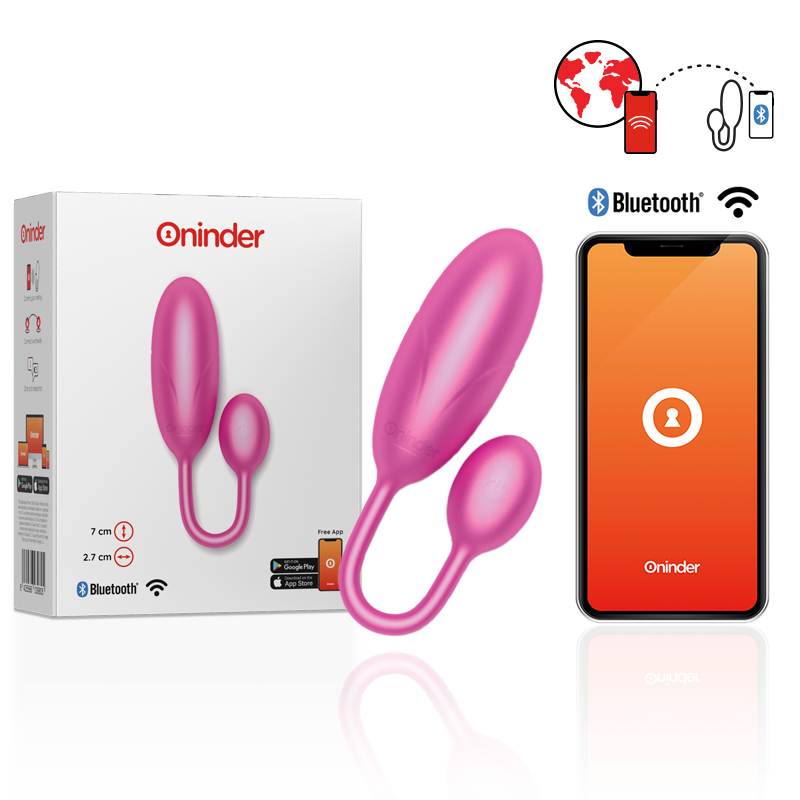 ONINDER - DENVER VIBRATIONSEI ROSA 7 X 2,7 CM KOSTENLOSE APP – Erotik-Zubehör Bild 2