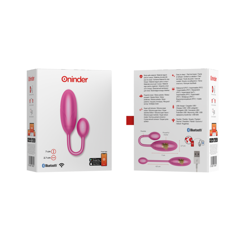 ONINDER - DENVER VIBRATIONSEI ROSA 7 X 2,7 CM KOSTENLOSE APP – Erotik-Zubehör Bild 16