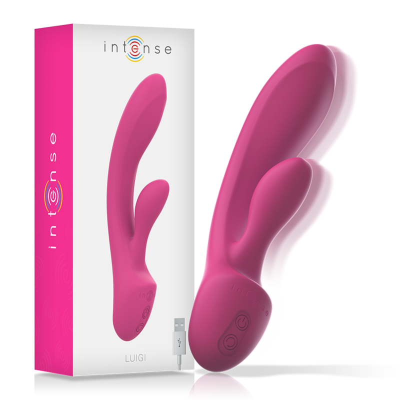 INTENSE Luigi Rabbit Vibrator – Rosa, G-Punkt & Klitoris, Flüssiges Silikon, 10 Vibrationsprogramme – Rabbit Vibrator Bild 1