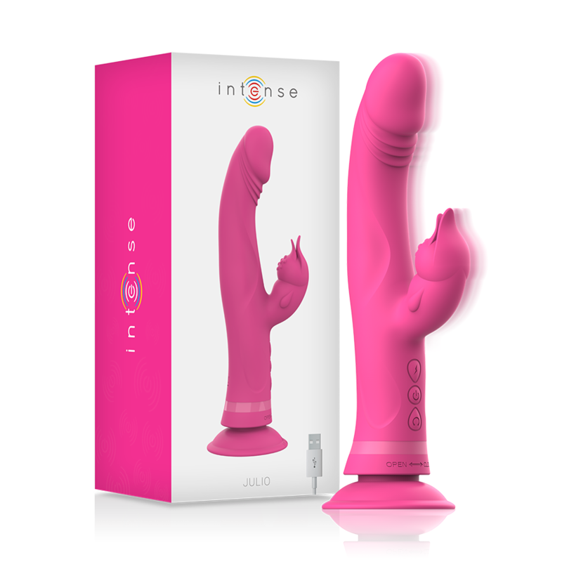 INTENSE Julio Rabbit Vibrator – Rosa, G-Punkt & Klitoris, Silikon, Mehrere Vibrationsmodi – Rabbit Vibrator Bild 1
