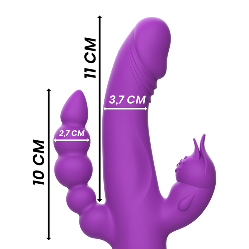 INTENSE Casanova Rabbit Vibrator – Lila, Dreifachmotor, 30 Vibrationsmodi, IPX8, Silikon hochwertiges Sextoy bei Secret Pulse