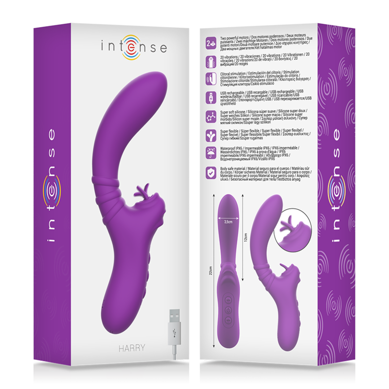INTENSE - HARRY FLEXIBLER VIBRATOR MIT LILA ZUNGE – Vibrator Bild 14