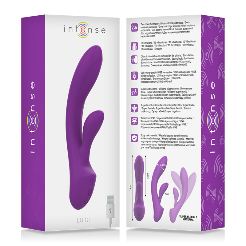 INTENSE Luigi Rabbit Vibrator – Lila, 10 Vibrationsprogramme, IPX6, G-Punkt & Klitoris – Rabbit Vibrator Bild 14