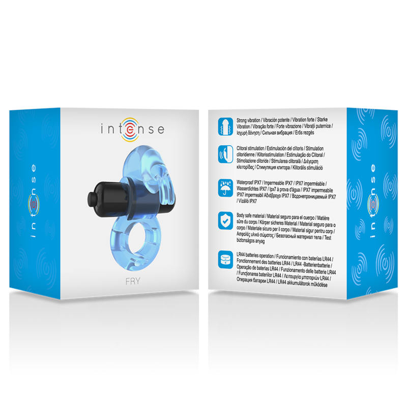 Intense Fry Rabbit Penisring Blau – Vibrierend, wasserdicht, Blutstaueffekt für sinnliche und diskrete Momente