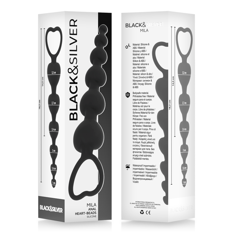 BLACK&SILVER - MILA ANAL-HERZKETTE 18 CM – Anal-Toy Bild 12