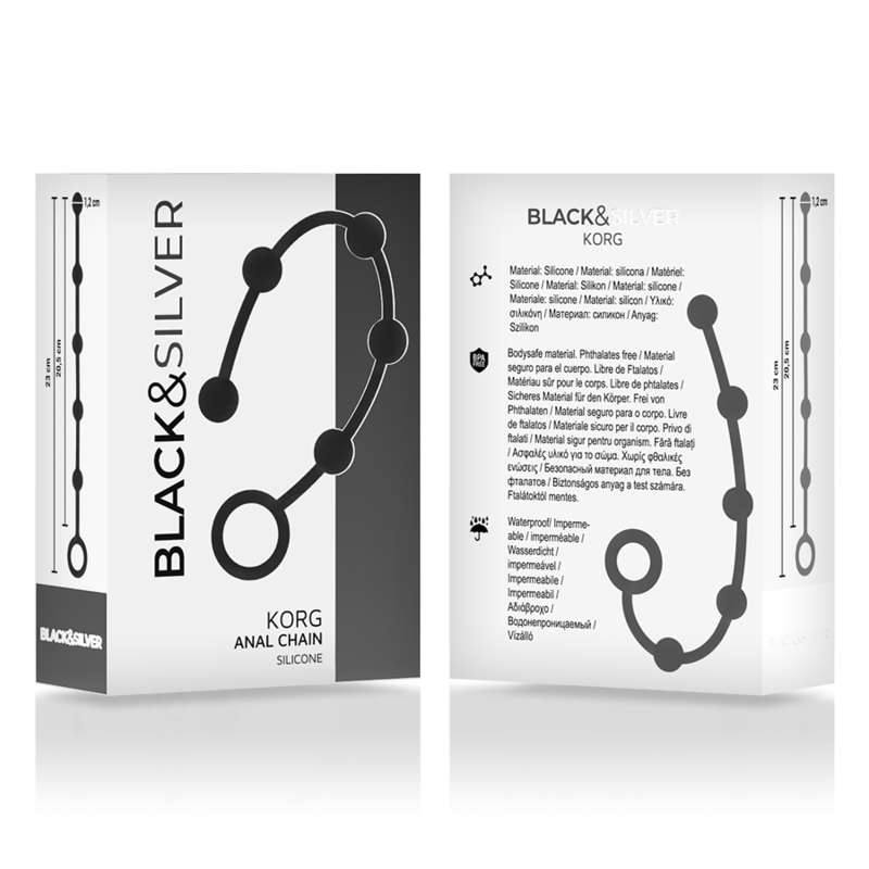 BLACK&SILVER - KORG ANAL ROSENKRANZ SILIKON INITIATION 21 CM Produktansicht und Details