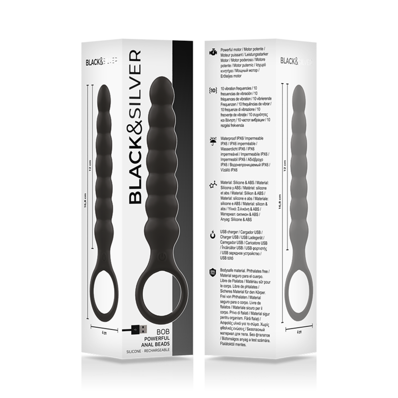 BLACK&SILVER - BOB LEISTUNGSSTARKER ANAL-DILATOR AUS SILIKON hochwertiges Intimtoy