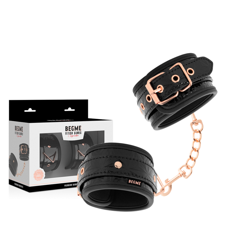 Begme Black Edition Premium Handschellen – Verstellbar & Neoprenbezug Produktansicht und Details