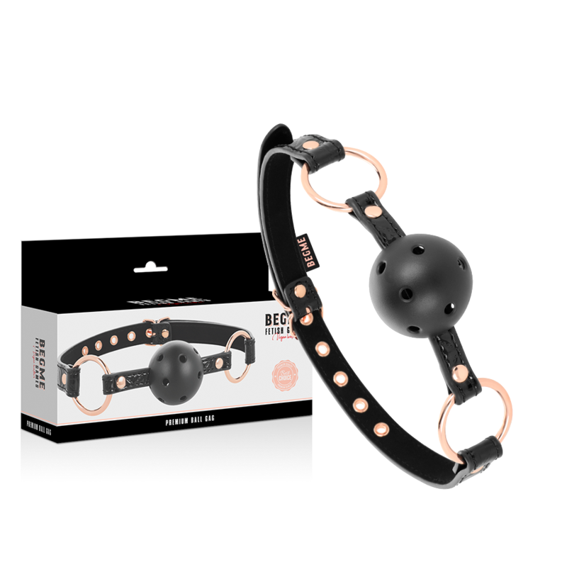 BEGME - BLACK EDITION BALLKNEBEL VEGANES LEDER Produktansicht und Details