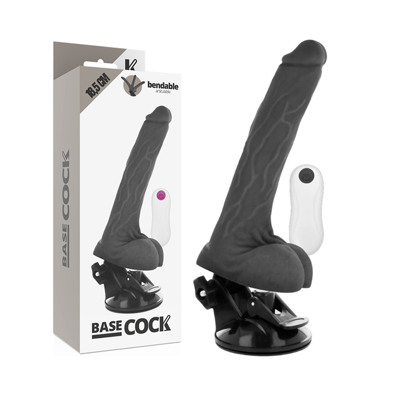 BASECOCK - ARTIKULIERBARER VIBRATOR MIT FERNBEDIENUNG SCHWARZ 18.5 CM -O- 4 CM Vibrator diskret online kaufen