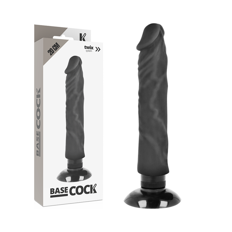 BASECOCK - REALISTISCHER VIBRATOR 2-1 SCHWARZ 20 CM -O- 4 CM Vibrator diskret online kaufen