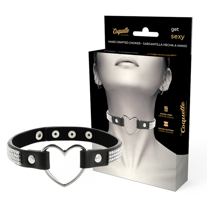 COQUETTE CHIC DESIRE Halsband mit Herz – Veganes Leder, Fetisch & BDSM | Secret Pulse BDSM-Zubehör diskret online kaufen