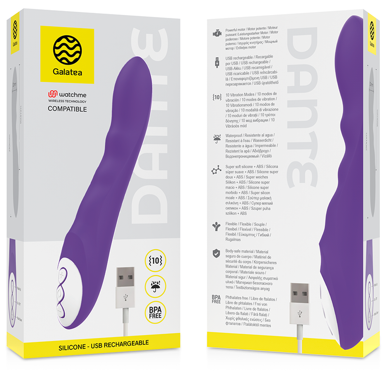 GALATEA - DANTE LILA VIBRATOR, KOMPATIBEL MIT DER DRAHTLOSEN WATCHME-TECHNOLOGIE für intensive Stimulation und Self-Love