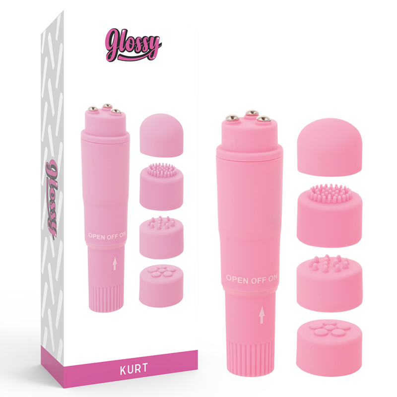 GLOSSY - KURT TASCHENMASSAGER ROSA Massager Vibrator Produktansicht und Details