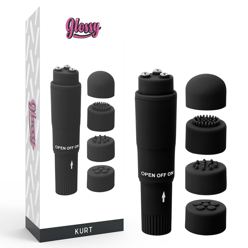 GLOSSY - KURT TASCHENMASSAGER SCHWARZ Massager Vibrator Produktansicht und Details