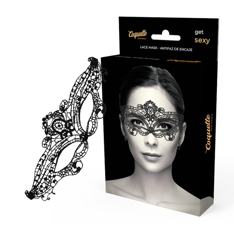 Feine Schwarze Spitzenmaske – Sexy & Verführerisch | Rollenspiele & Dessous Dessous Produktansicht