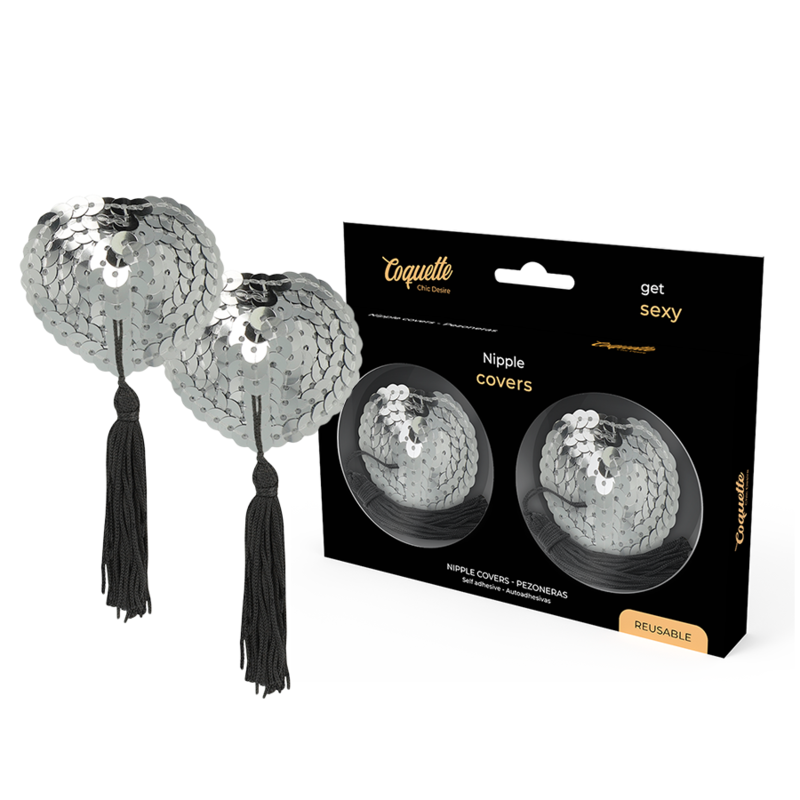 Coquette Chic Desire Silberne Nippelabdeckungen – Selbstklebend & Sexy – Brust-Accessoire Bild 1