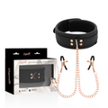 COQUETTE CHIC DESIRE Nippelklemm-Halskette – Veganes Leder, Neopren & Metall | Secret Pulse – Erotik-Schmuck Bild 1