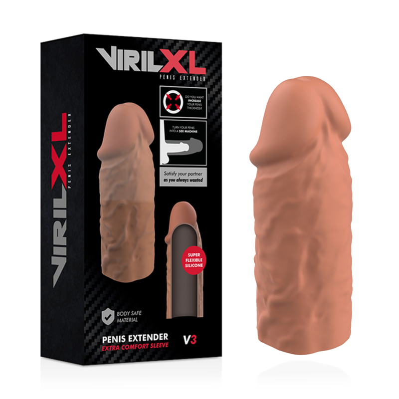 VIRILXL - FLÜSSIGE SILIKON V3 BRAUNE PENISVERLÄNGERUNG – Penis-Extender Bild 2