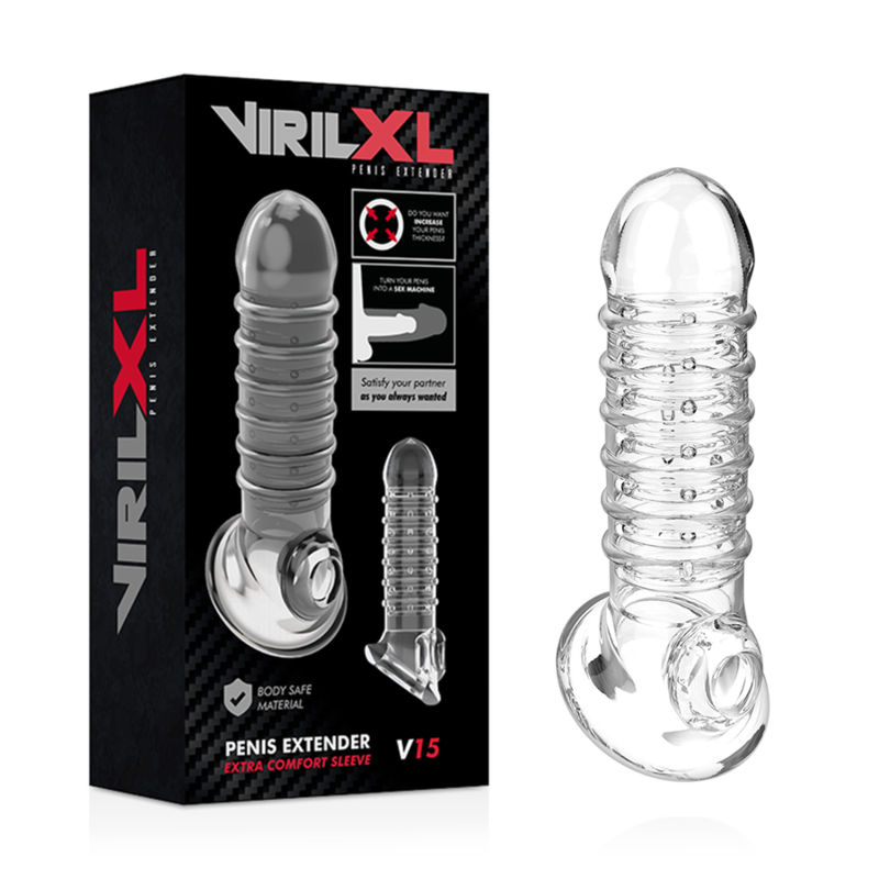 VIRILXL - PENISVERLÄNGERUNG UND HÜLLE V15 TRANSPARENT – Penis-Extender Bild 2