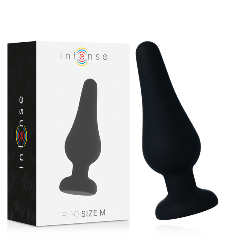 INTENSE - ANALPLUG PIPO M SCHWARZES SILIKON 11 CM Analplug diskret online kaufen