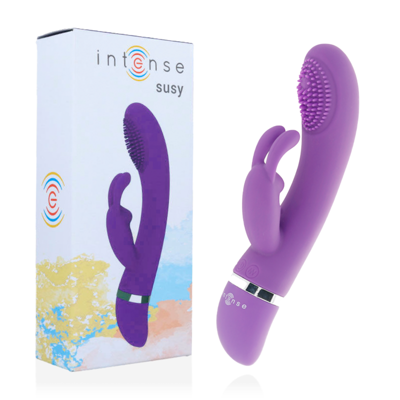 Intense Susy Rabbit Vibrator Lila – Oszillierend, 7 Modi, Silikon, wasserfest Rabbit Vibrator diskret online kaufen