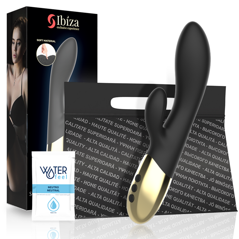 IBIZA Superweicher Kaninchenvibrator – 2 Motoren, 10 Vibrationsmodi, USB, IPX6, Silikon