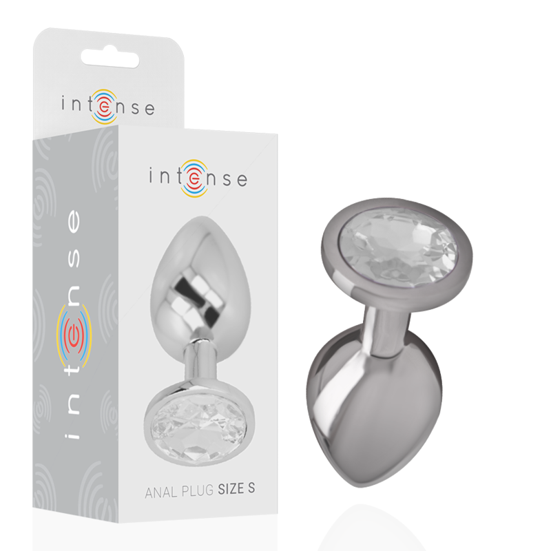 INTENSE - ANALPLUG AUS ALUMINIU MMETALL MIT SILBERNEM KRISTALL, GRÖSSE S – Analplug Bild 2