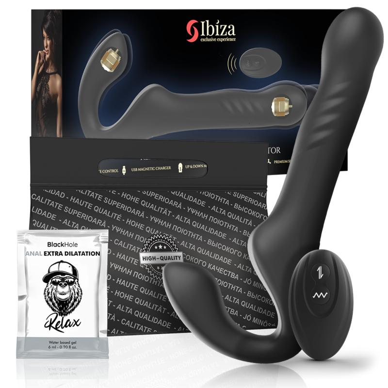 IBIZA - TRGERLOSER VIBRATOR MIT FERNBEDIENUNG UP & DOWN – Vibrator Bild 1
