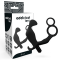 ADDICTED TOYS - ANALPLUG MIT DOPPELTEM PENISRING UND HODEN SCHWARZ Penisring diskret online kaufen