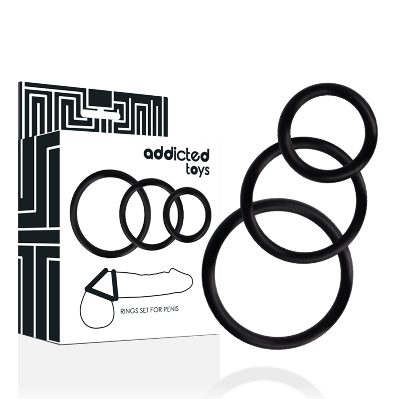 ADDICTED TOYS - RINGSET FÜR PENIS SCHWARZ – Penisring Bild 1