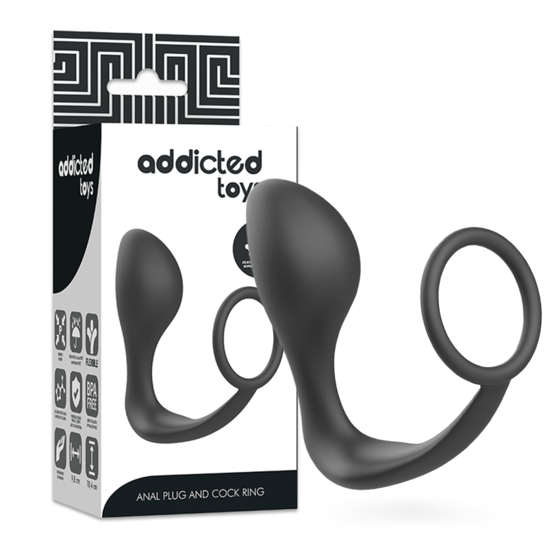 ADDICTED TOYS - ANALPLUG MIT SCHWARZEM SILIKONRING Analplug diskret online kaufen